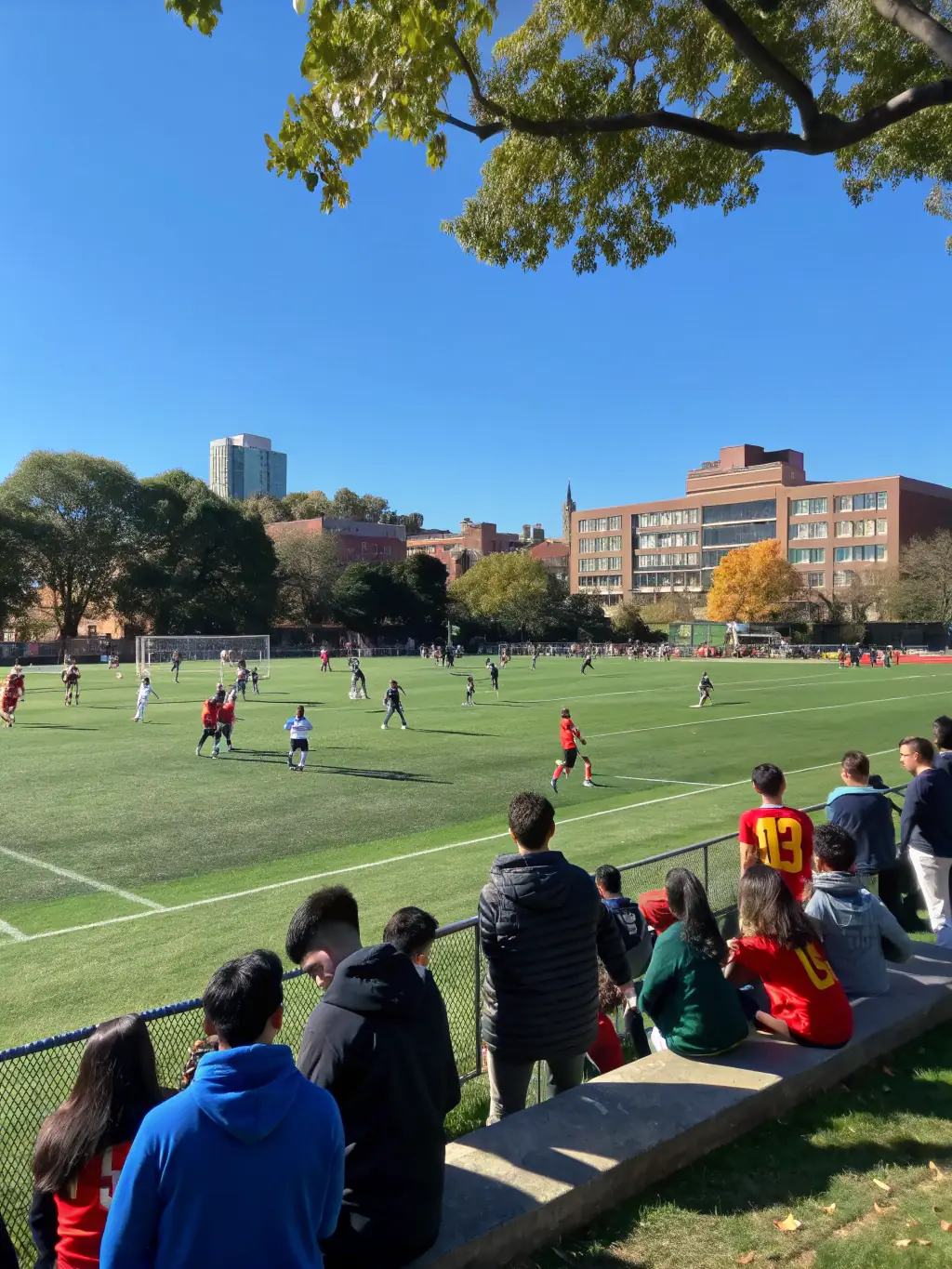 A photo of students participating in a casual sports activity on campus, highlighting the inclusive and accessible nature of the Sports Office's offerings.